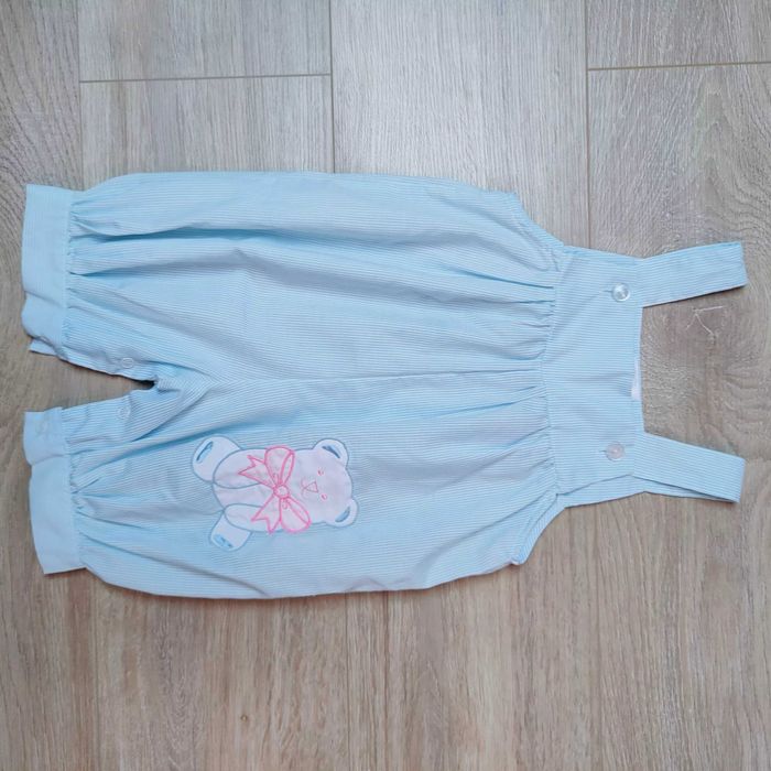 Spodnie ogrodniczki prążek miś 86