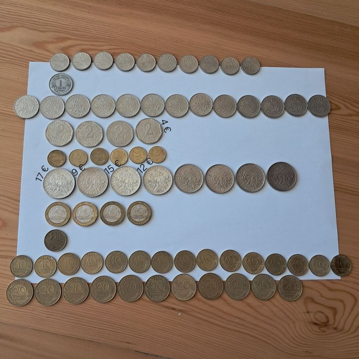 Pack de moedas antigas francesas
