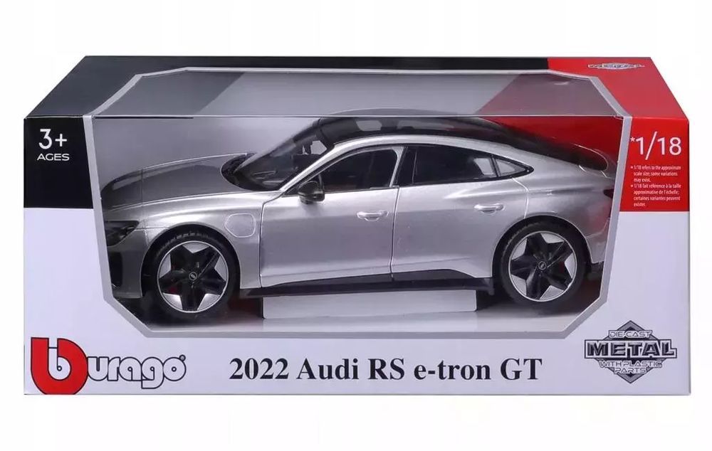 Audi RS e-tron GT silver 1:18 BBURAGO. Bburago. Nowy Produkt