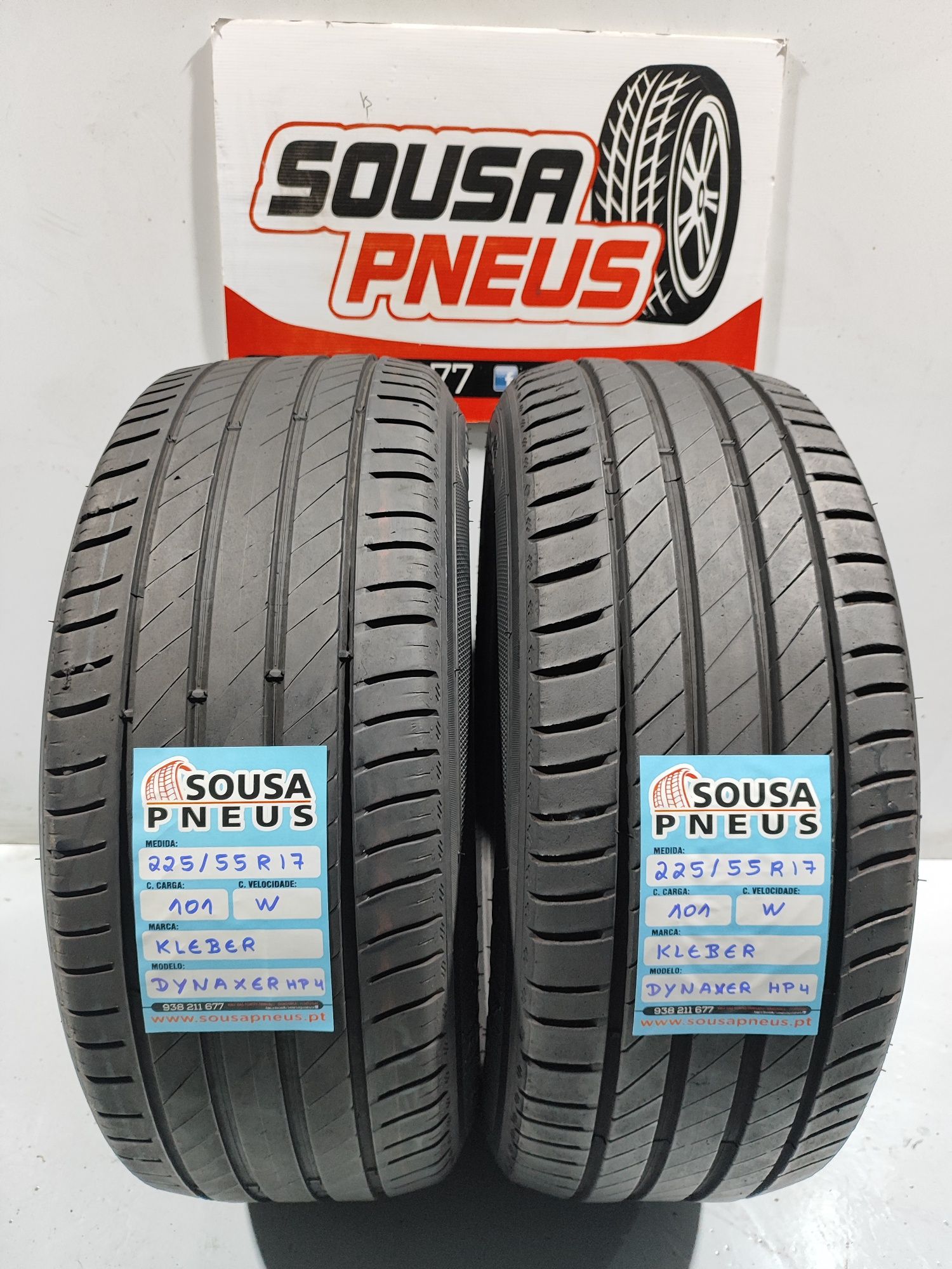 2 pneus semi novos 225-55R17 Kleber - Oferta dos Portes