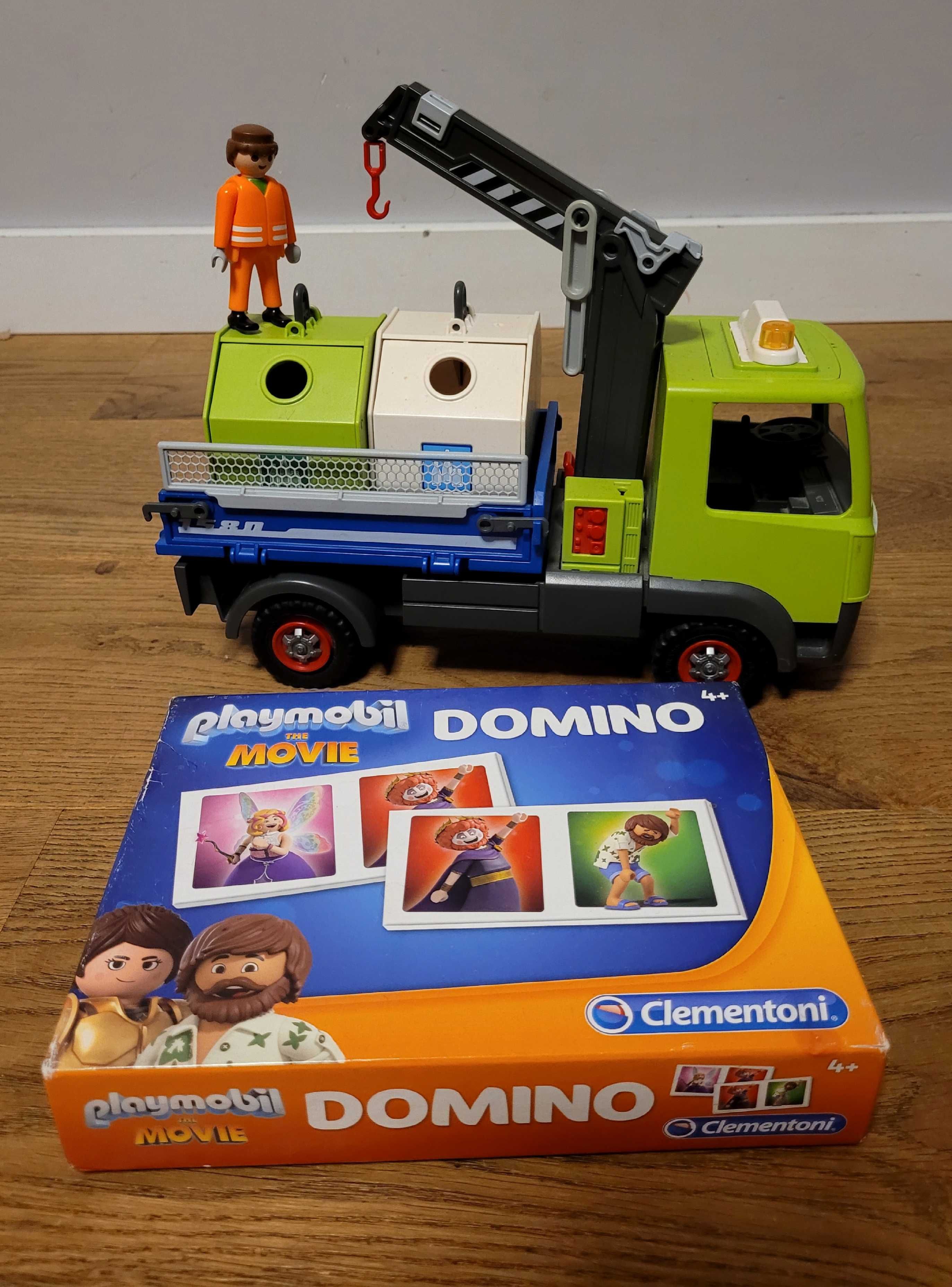 Playmobil Śmieciarka 6109 + domino Playmobil Movie. Dźwig, kontenery