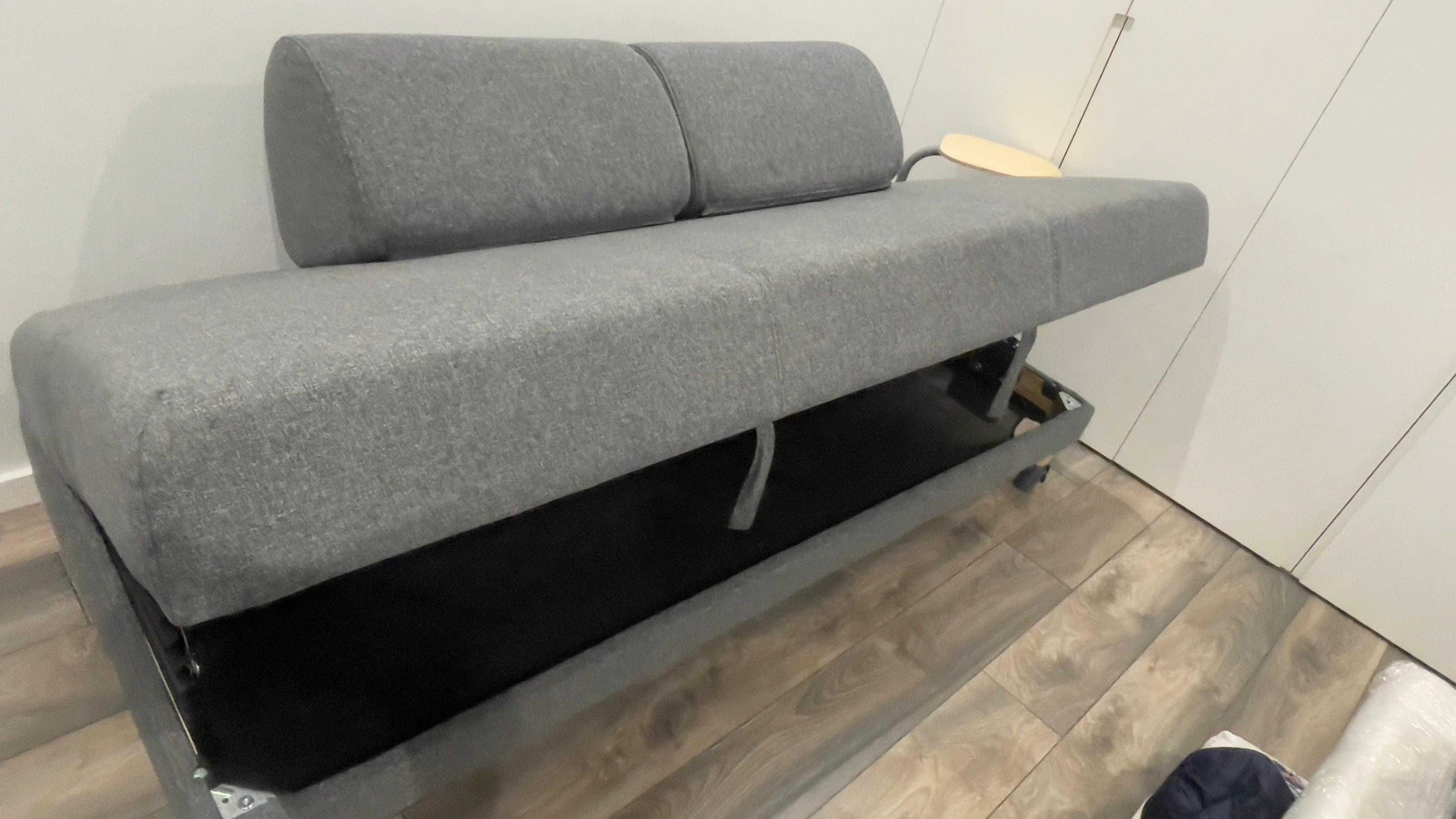 Sofá cama FLOTTEBO com mesa cinza / preto