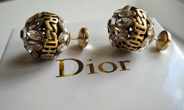 CD Dior kolczyki mosiądz i kryształ