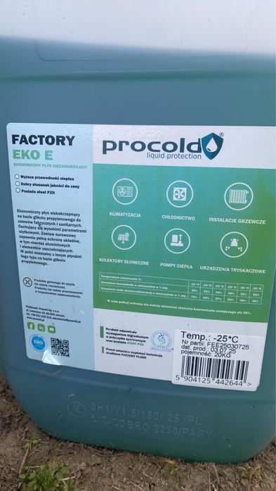 Рідина для систем опалення Procold Factory EKO 20л -25°C