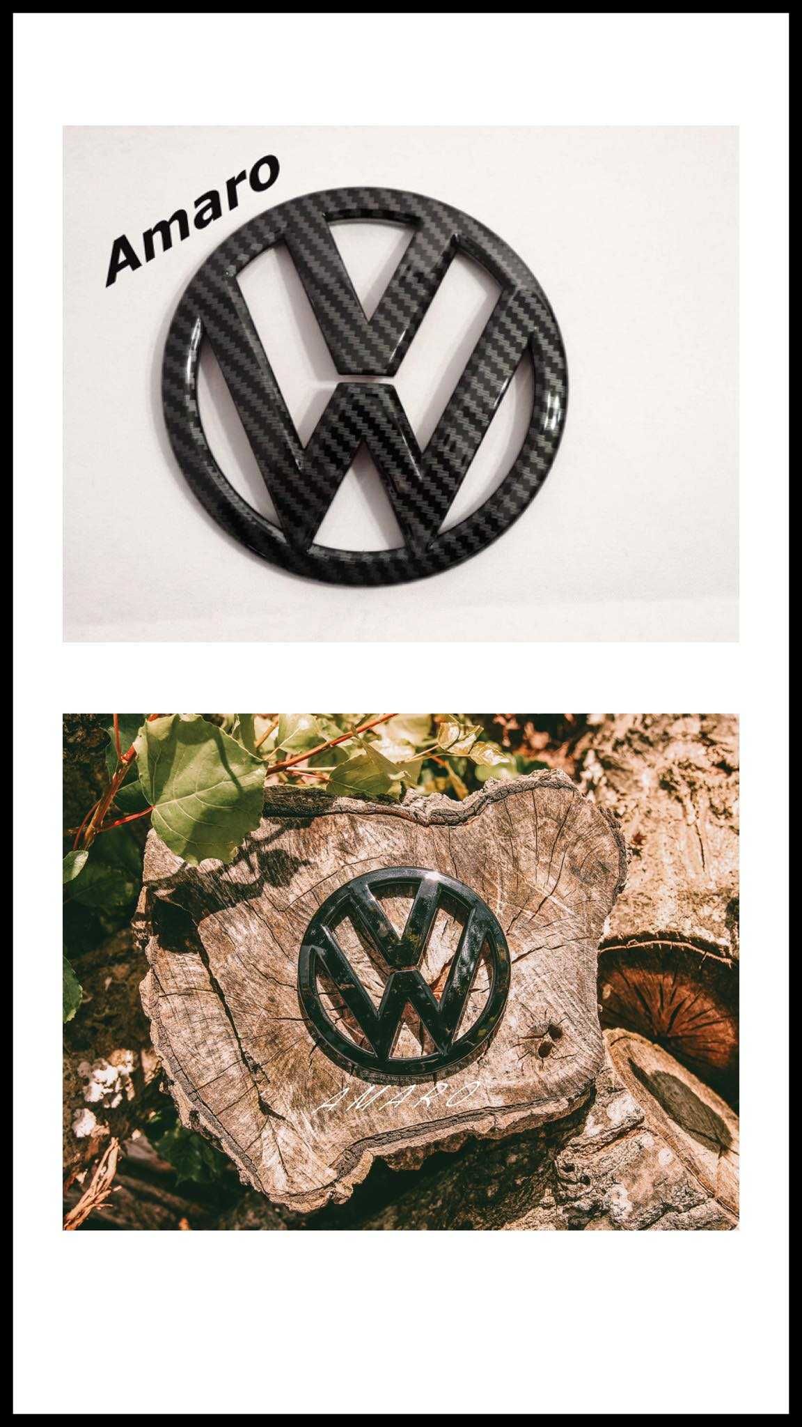 2 Símbolos/Logos para Mala/Capo Carbono/Preto (Volkswagen Scirocco MK3