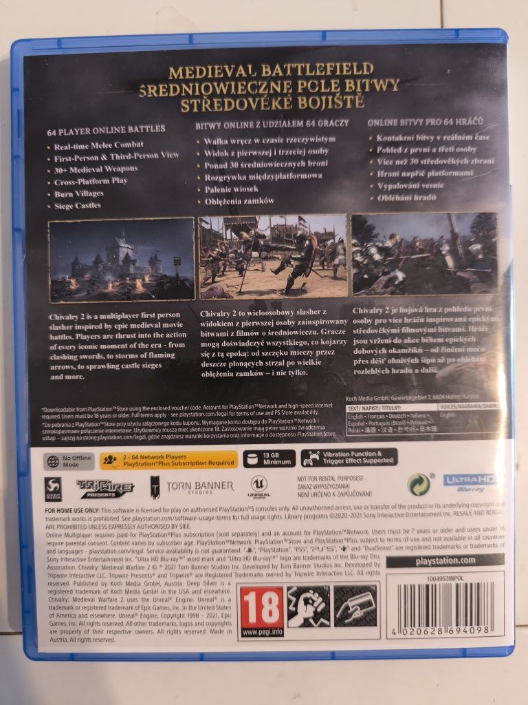 Ps5 Chivalry II pl możliwa zamiana