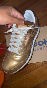 Rebook Classic Leather Dourado Original