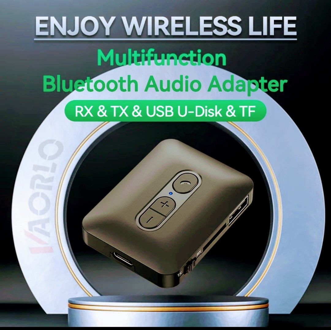 Bluetooth 5.4 odbiornik Audio nadajnik obsługuje USB karty U-Disk/TF 3