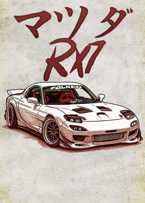 Plakat Mazda RX7 50x70cm