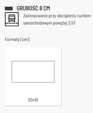 Kostka Brukowa Bruk- Bet HOLLAND PROSTOKĄT 6 cm SZARY