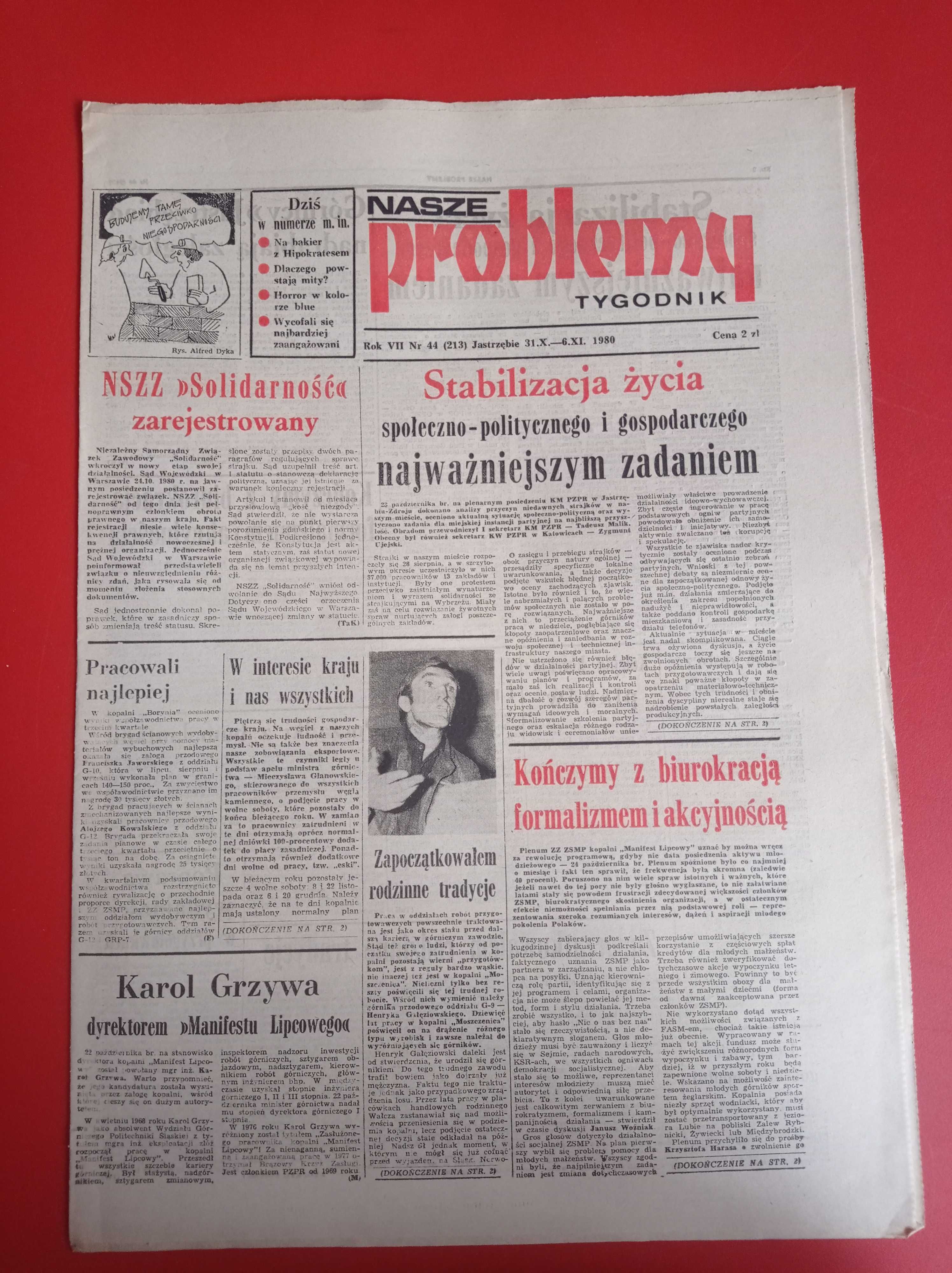 Nasze problemy, Jastrzębie, nr 44, 31 października- 6 listopada 1980