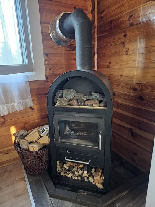 Piękny kominek piec panoramiczny z Norwegii