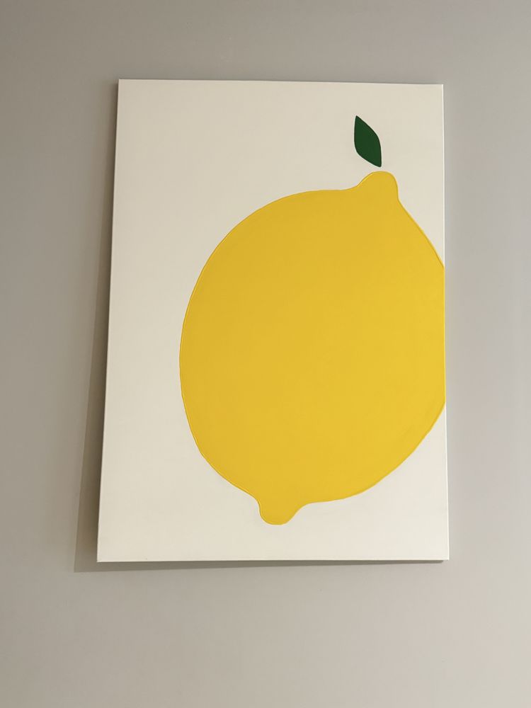 Obraz ręcznie malowany cytryna 3D 100x70