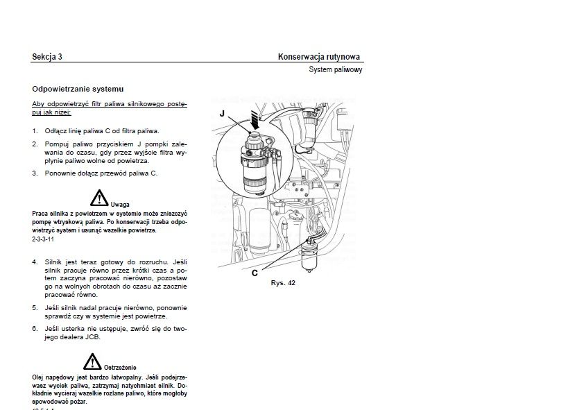 JCB 3cx Instrukcja napraw po polsku 2000 stron/ po 2002r ORGINAŁ