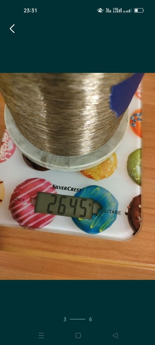 Drut miedziany srebrzony 0,19 mm szpula 2,5 kg fabryka Śląska