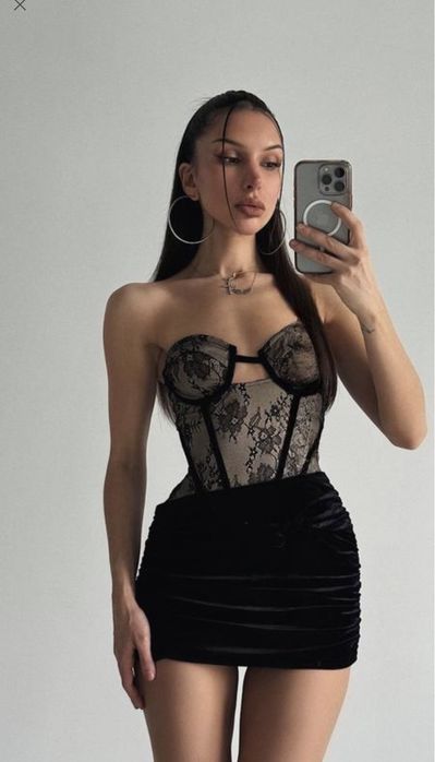 Корсетний мережевний ромпер