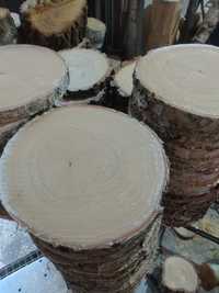 plaster krążek podkładka brzoza drewno szlif ok 15-16 cm