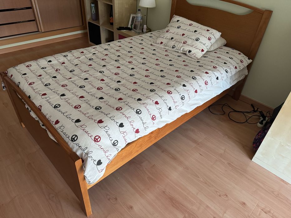 Cama solteiro corpo e meio pinho mel