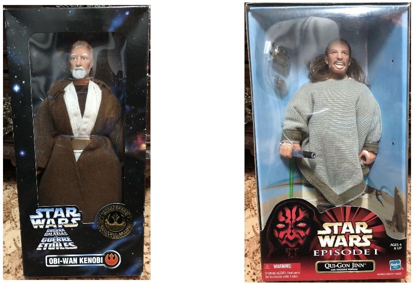 Bonecos / figuras dos filmes Star Wars - Obi-Wan Kenobi e Qui-Gon Jinn