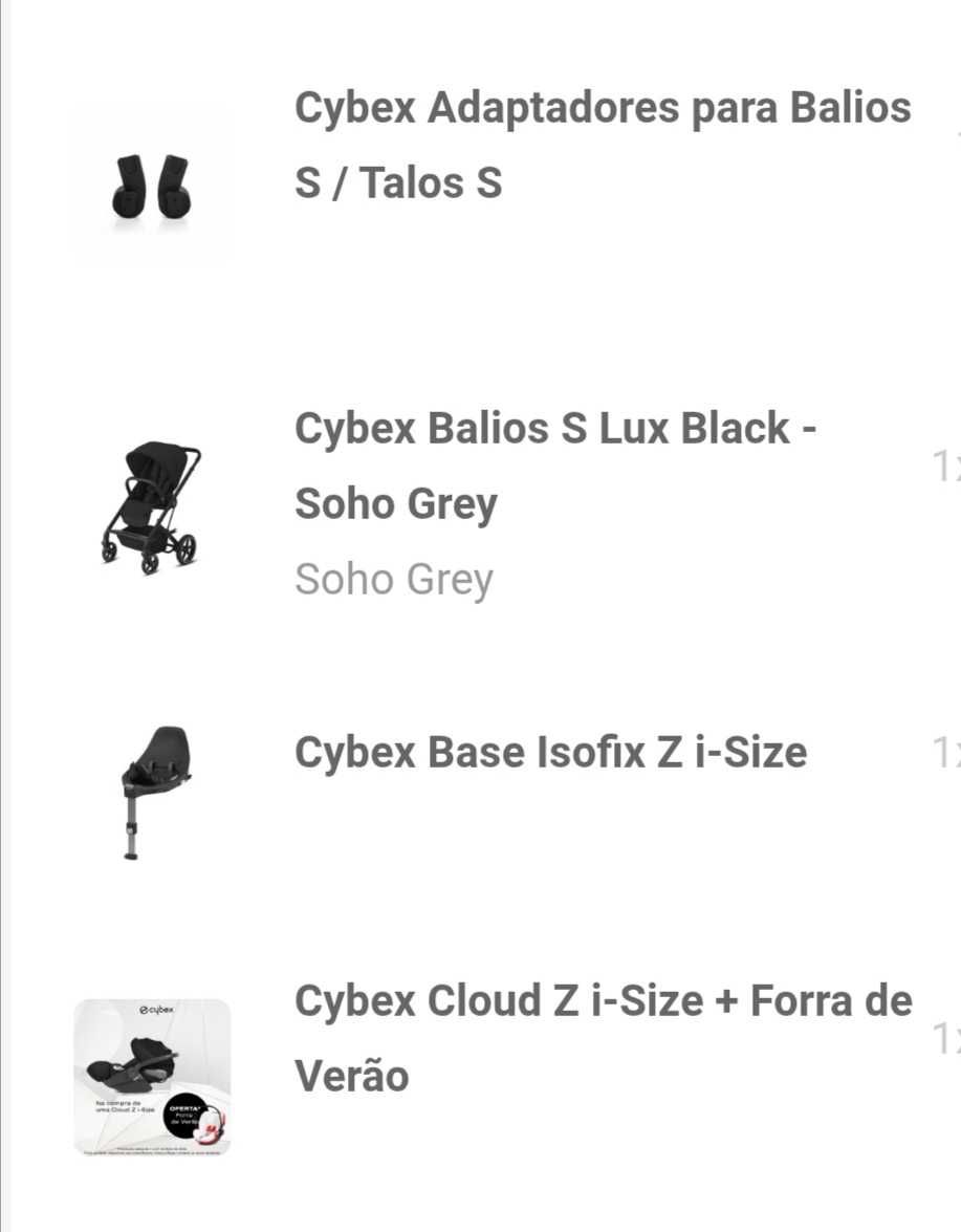 Conjunto carrinho Cybex Balios e Ovo Cloud Z