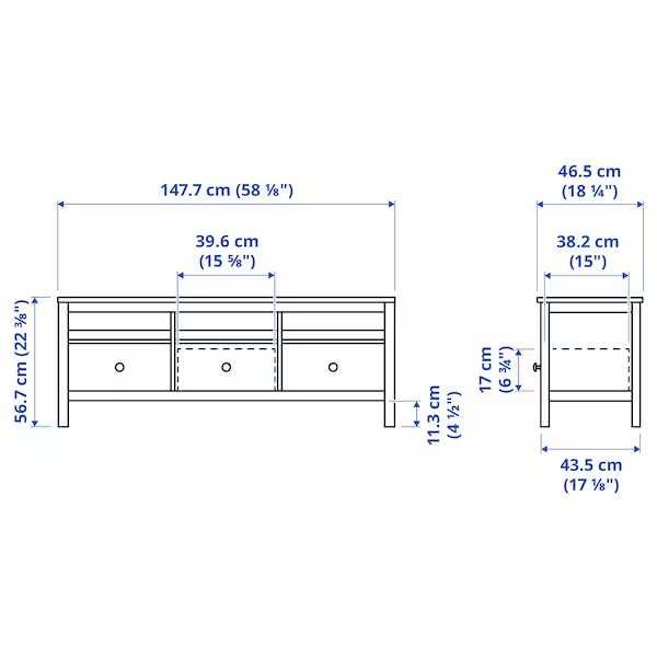 HEMNES Szafka Ikea RTV biała bejca 148x47x57 Nowa Okazja !