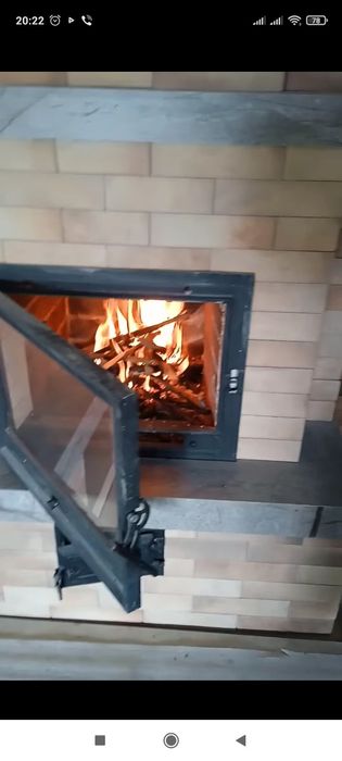 Дверка каміна 490х600мм Булат з регулятором.Дверца топочная