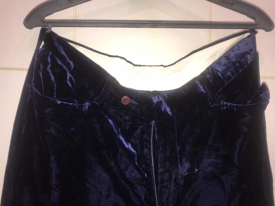 Бархатные тёмно-синие мужские брюки Richmond