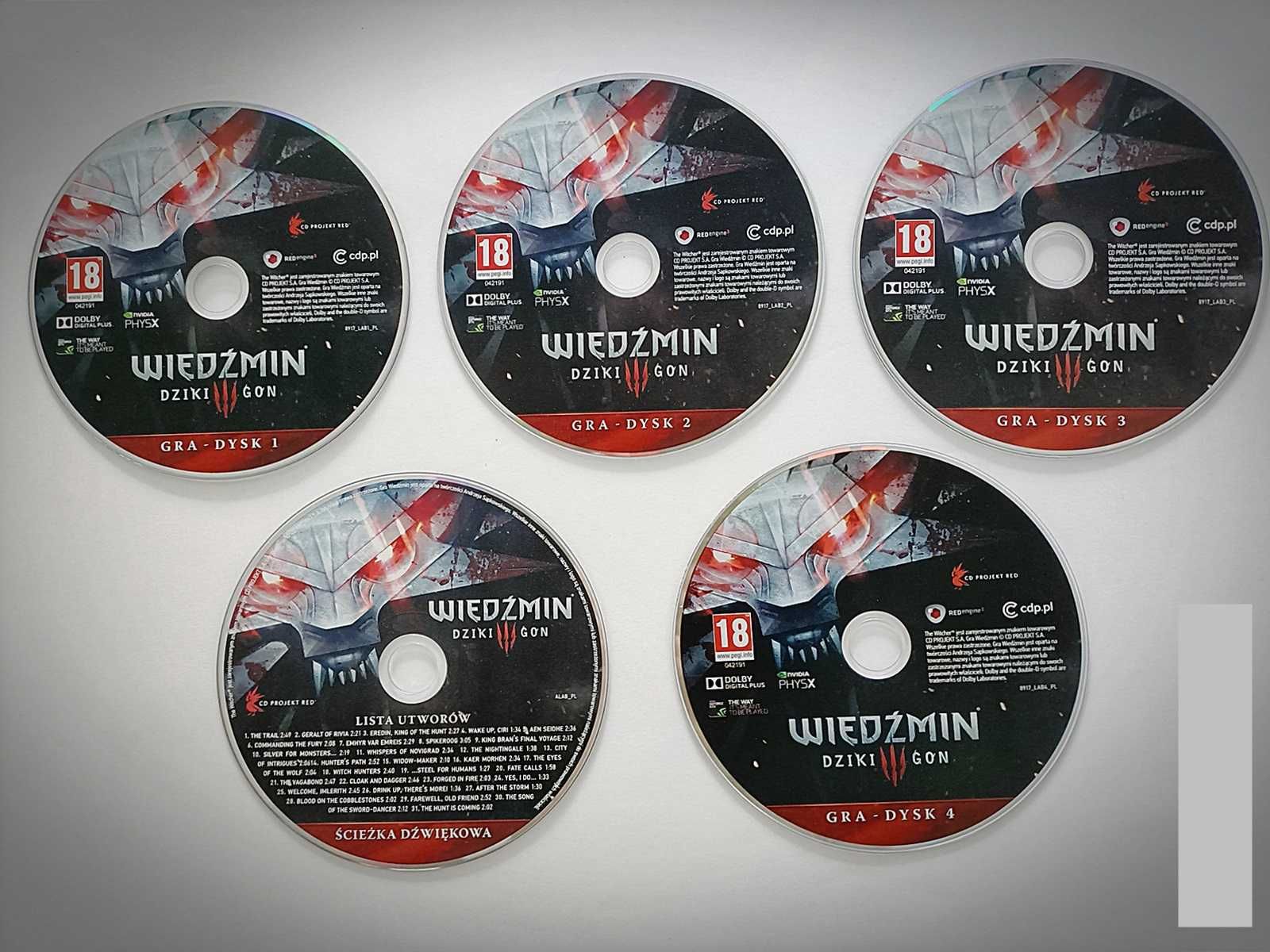Wiedźmin III 3 Dziki Gon Materiały Dodatkowe PŁYTY BEZ RYS