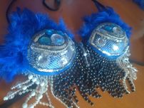 Fantasia de passista, biquini de samba, fato de carnaval