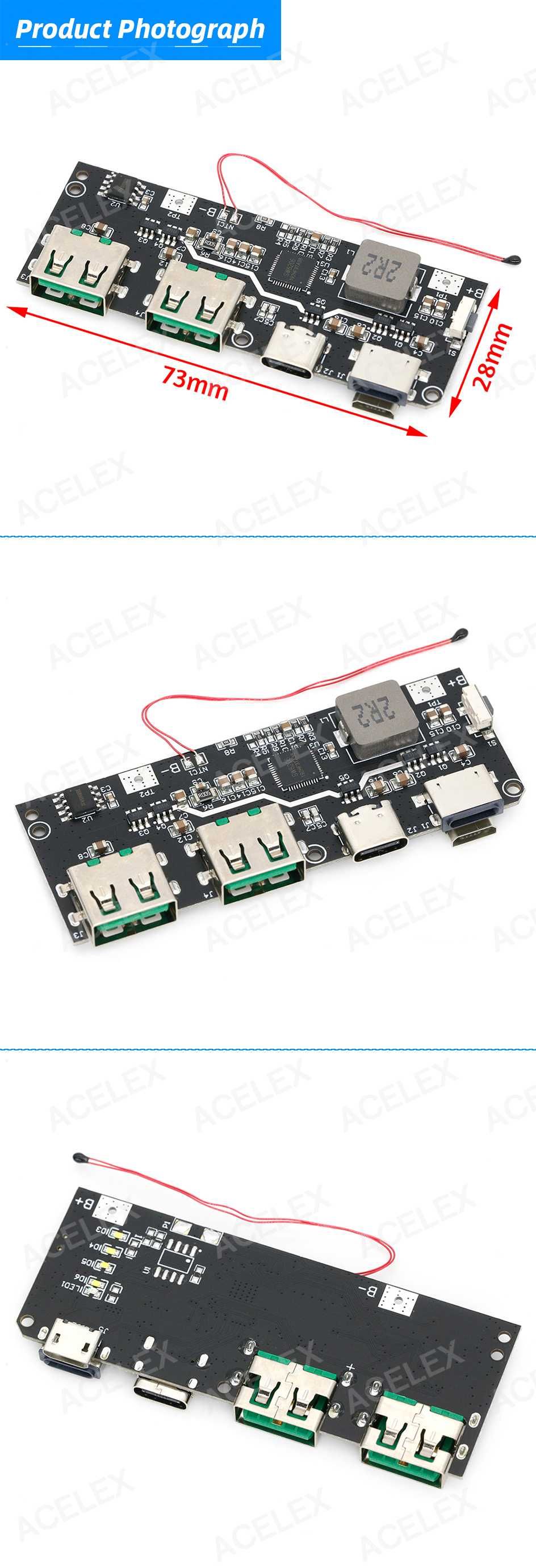 Плата модуль для повербанка 22.5w PowerBank QC3 QC4+ швидка зарядка
