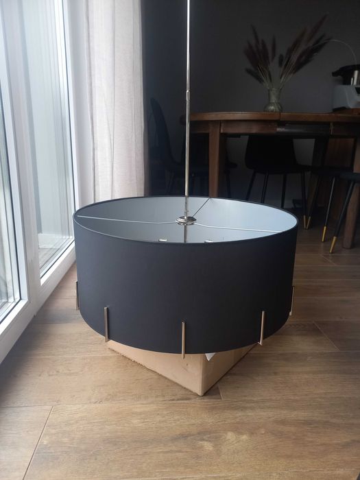 Żyrandol mosiężny NEMI nem-zwd-5 czarny abażur nikiel KUTEK MOOD