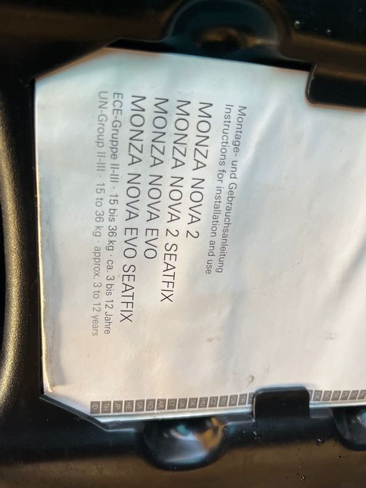 Fotelik recaro monza nova II 2 wiek 3-12 waga 15-36 kg