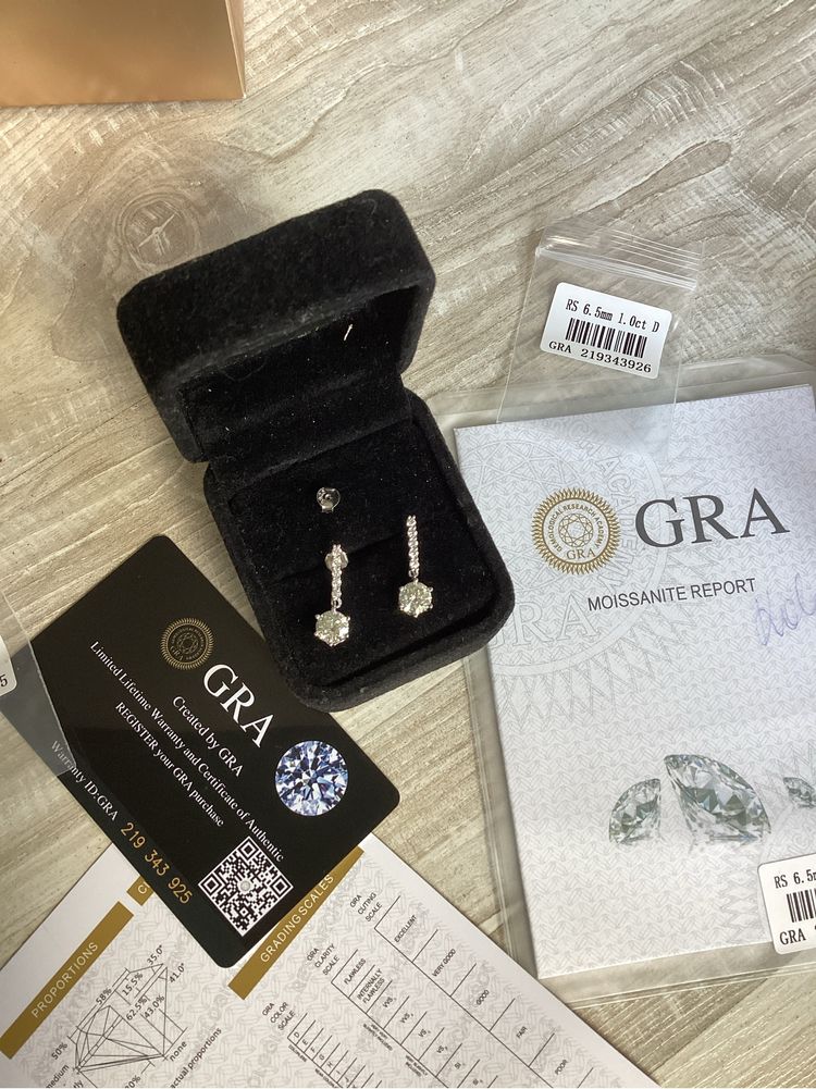 1 karat diamenty lab moissanite kolczyki cudo