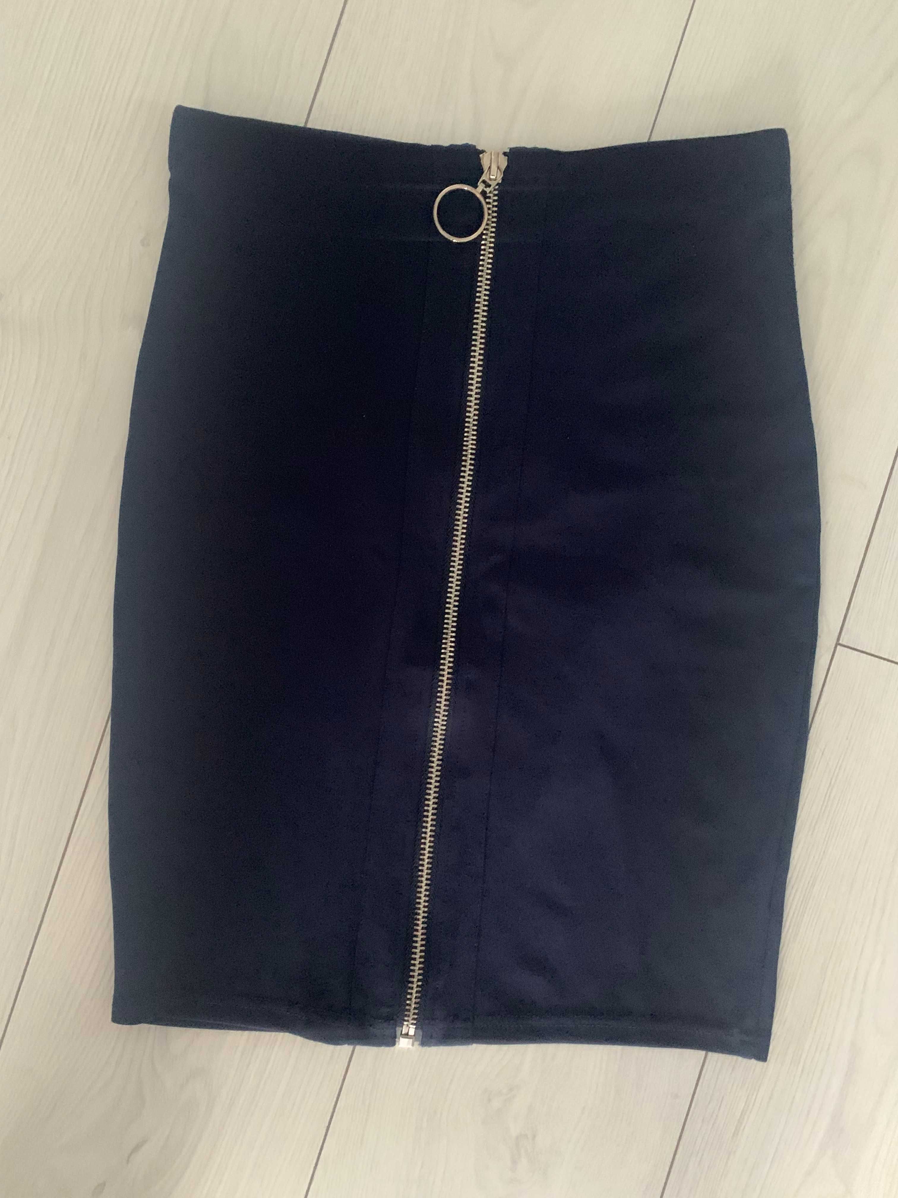 spodnica damska elegancka obcisła srebrny ZIP