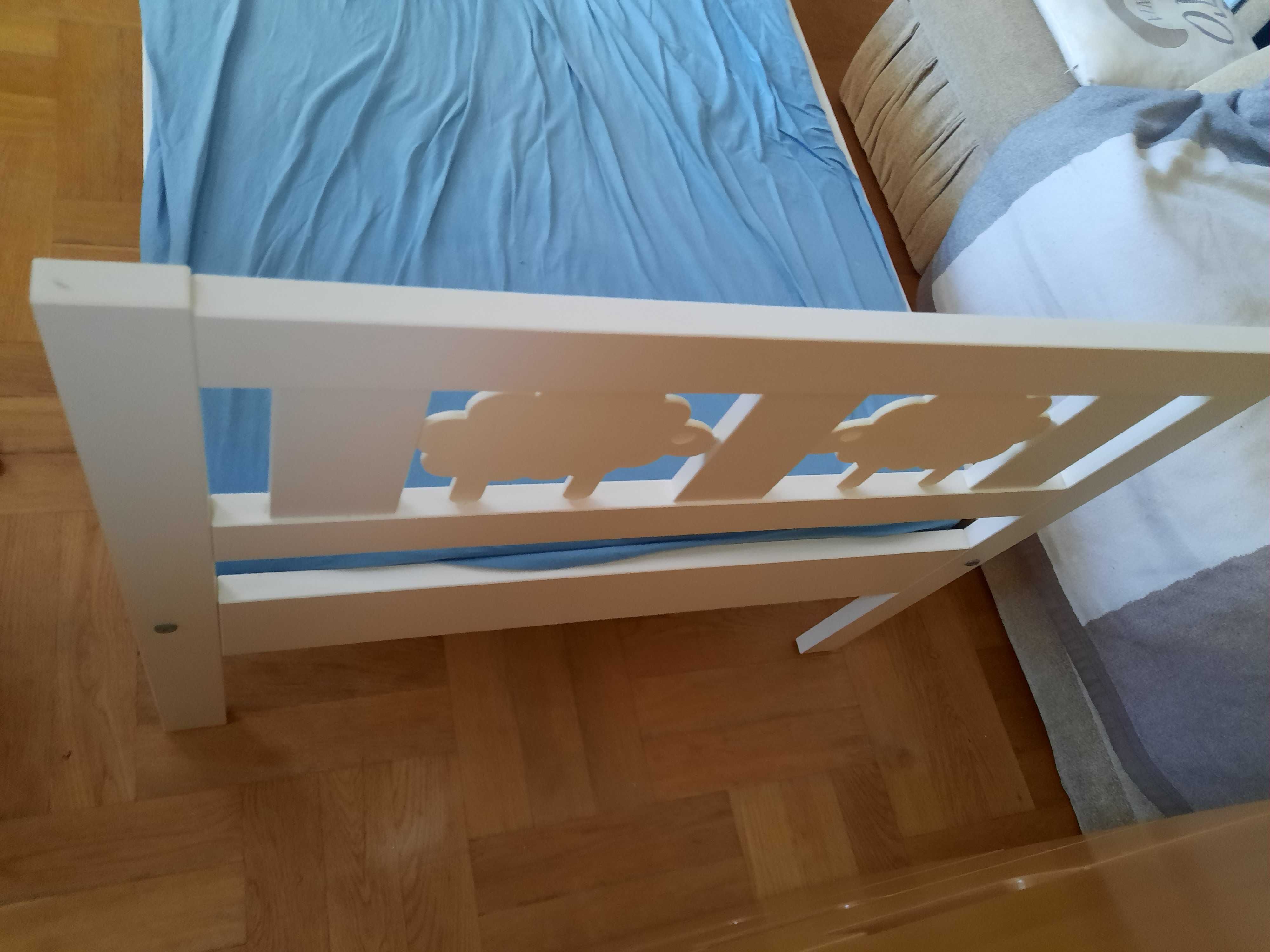 IKEA KRITTER łóżko dziecięce materac 70x160cm prześcieradło baldachim