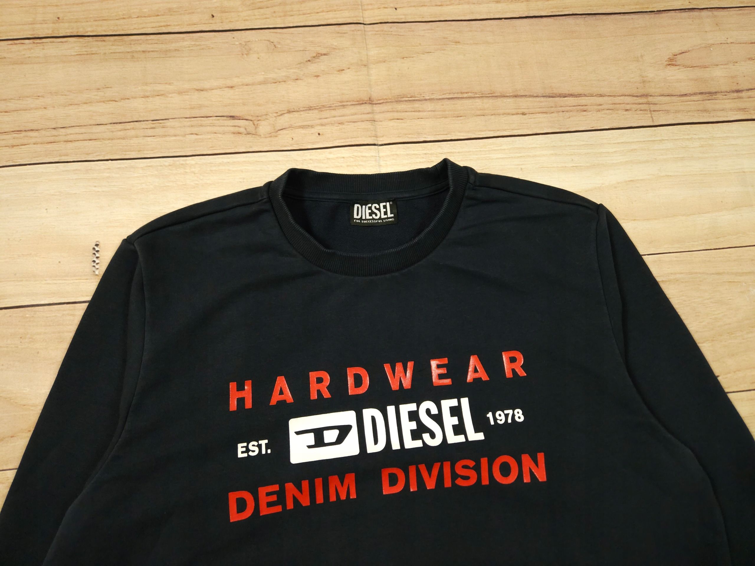DIESEL Bluza Męska Crew Neck Logowana r. L