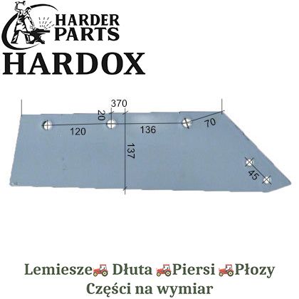Lemiesz Krone HARDOX 969.021 929.036 części pługa 2X lepsze niż Borowe