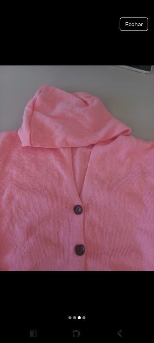 Casaco de malha rosa