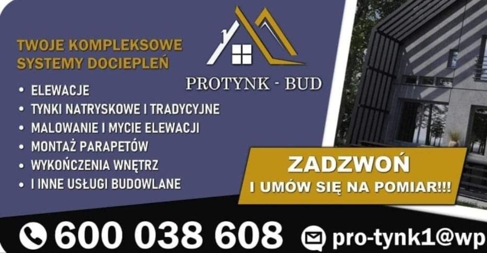 Elewacje docieplenia tynki podbitki dachowe