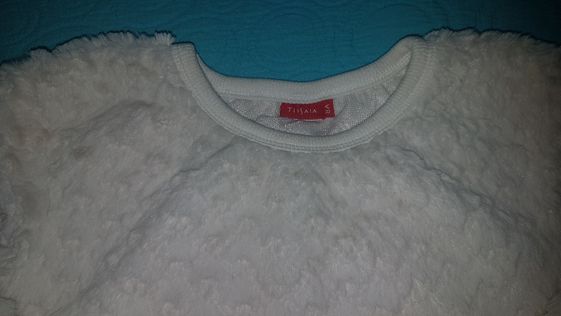 Camisola Peluche Branca Inverno - Tamanho 8 - Portes incluidos