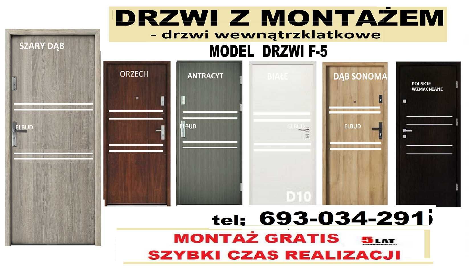Drzwi ZEWNĘTRZNE wejściowe z montażem ,wewnątrzklatkowe z akustyką