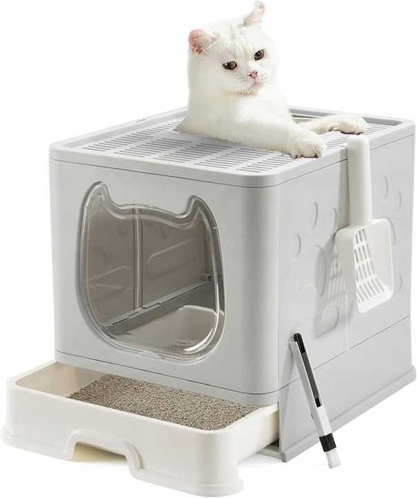 Kuweta dla kota składana z szufladą na zwirek