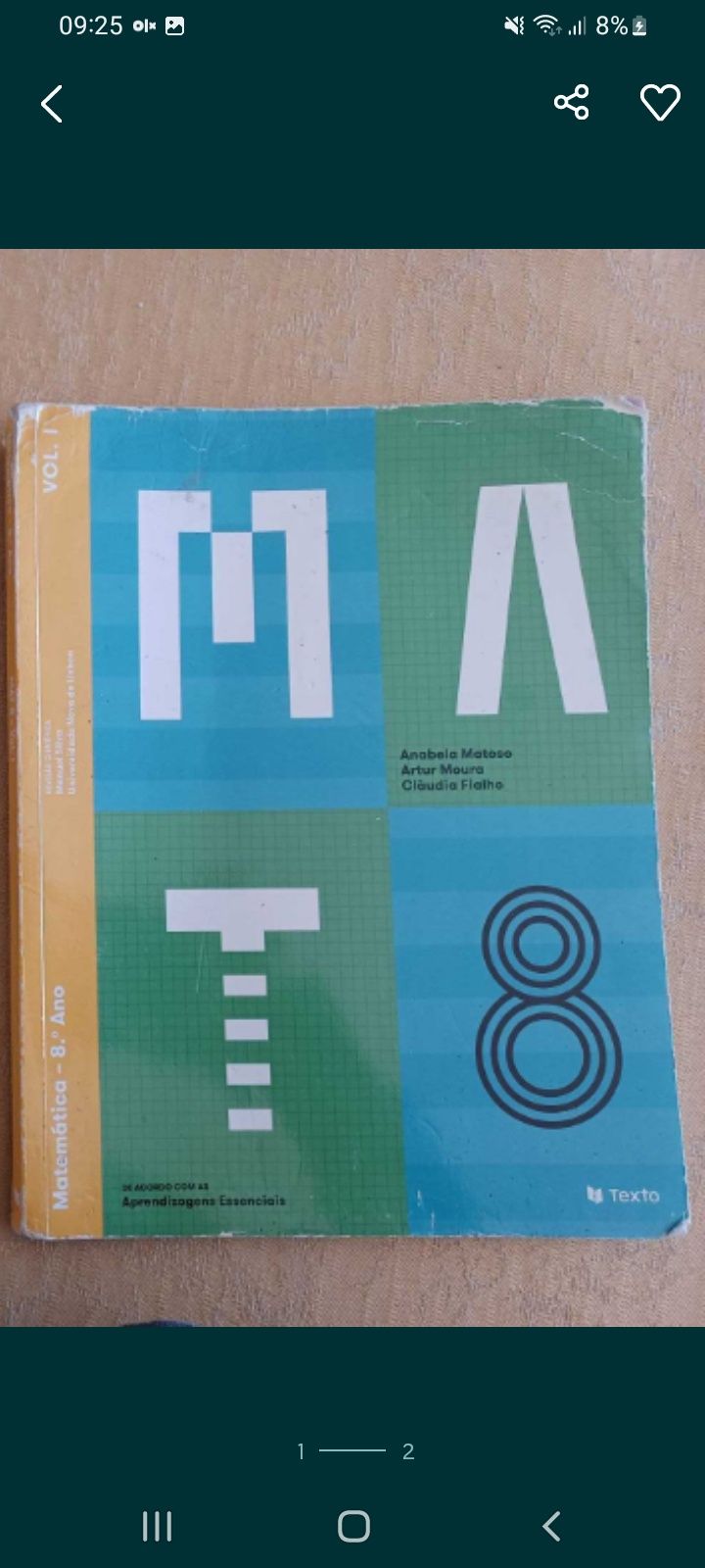 MAT 8 - Matemática 8.º ano - Manual