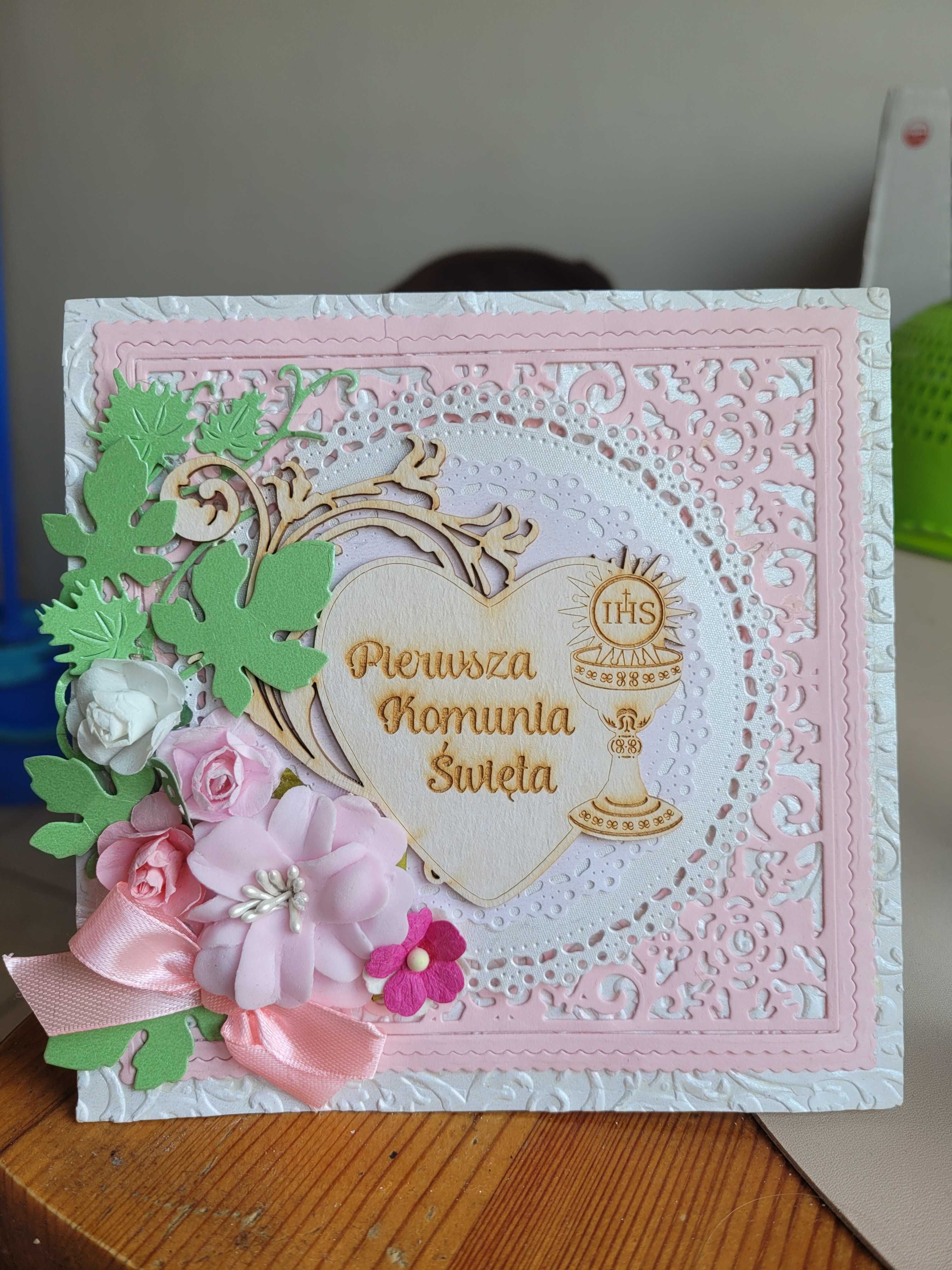 Kartka scrapbooking Pierwsza Komunia Święta