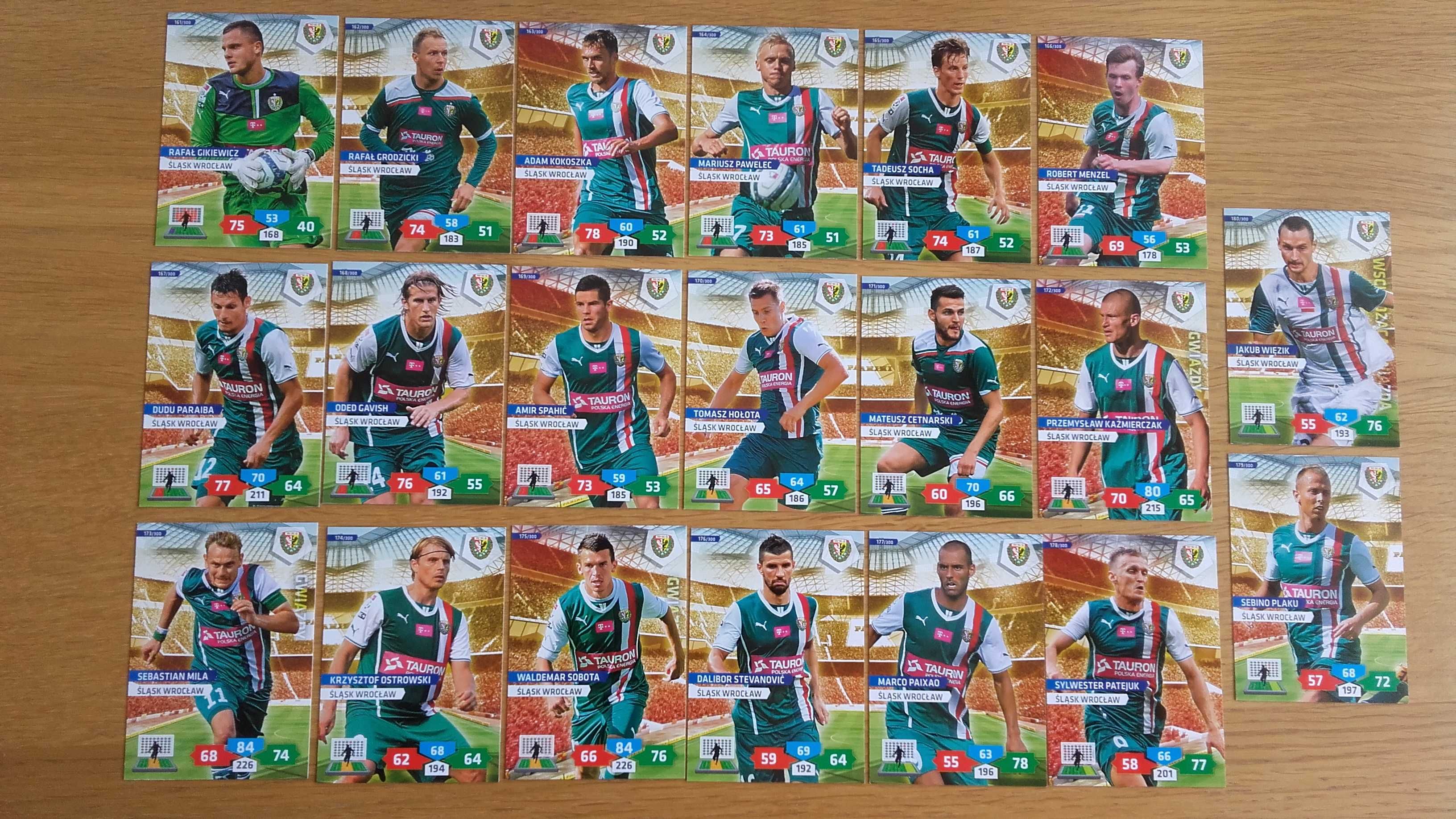 panini adrenalyn ekstraklasa 2013 karty 2014 śląsk wrocław komplet