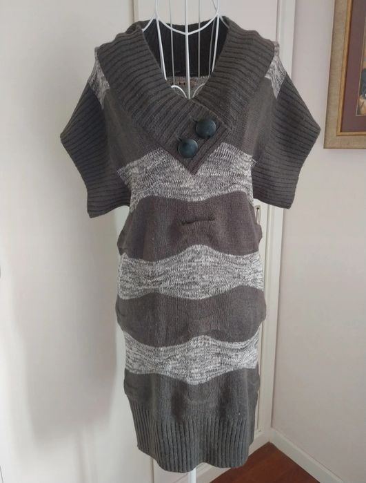 Vestido inverno | ICHI | castanho cinzento | Tamanho S | novo