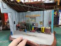 Diorama - Antiga Garagem de Madeira - escala 1:24 - Vintage