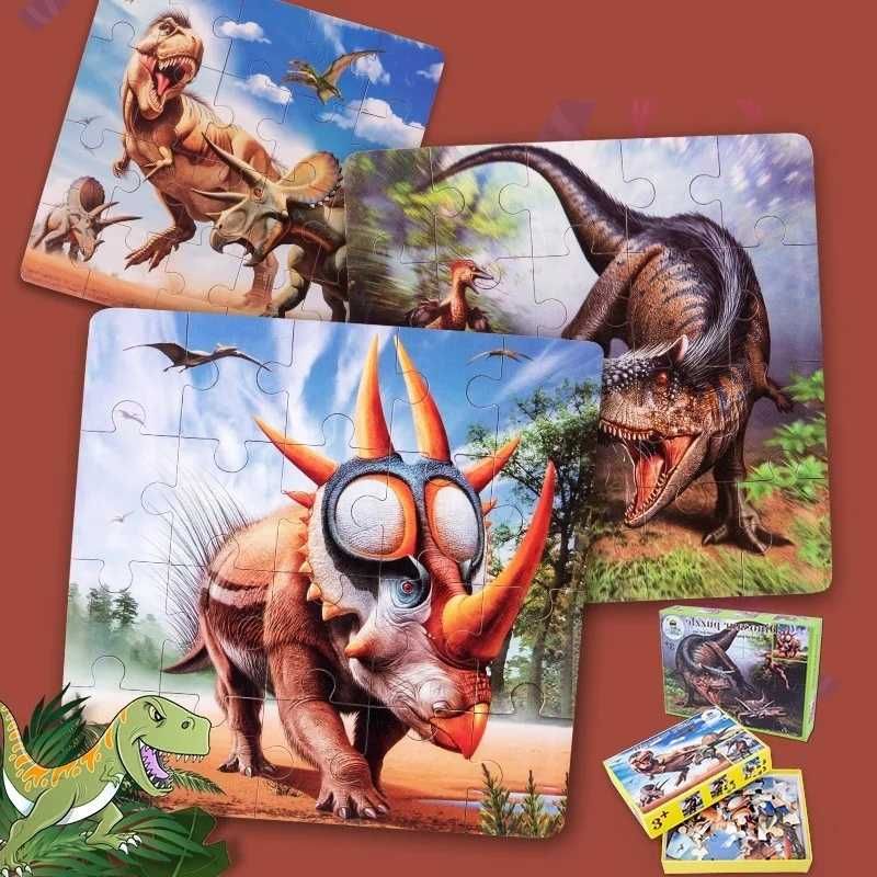 Puzzle Dinozaury - 2 układanki (4)