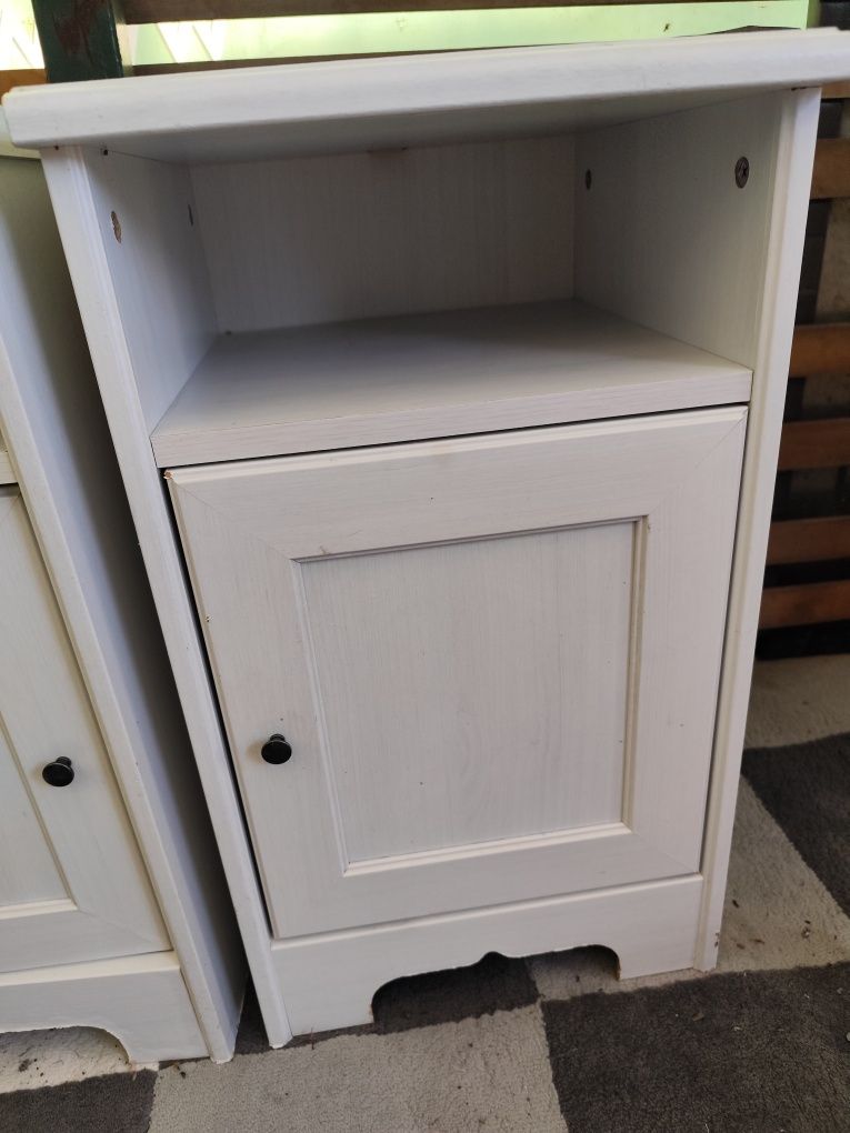 Szafka nocna Ikea aspelund biała zestaw 2 sztuk