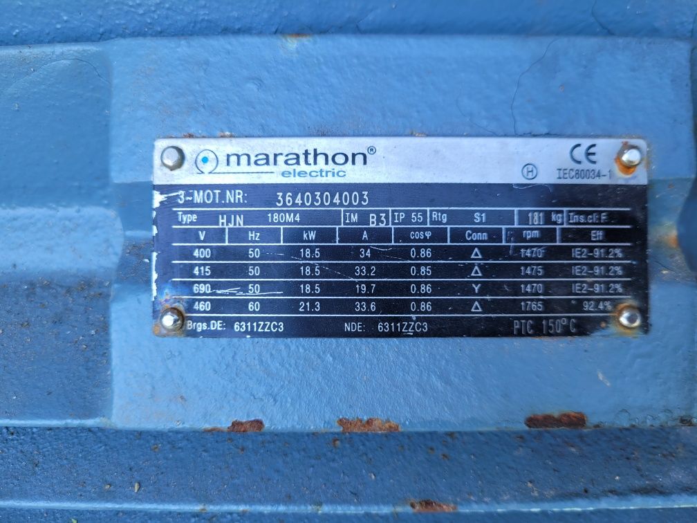 Silnik elektryczny 18.5 kw 1470 obrt marathon